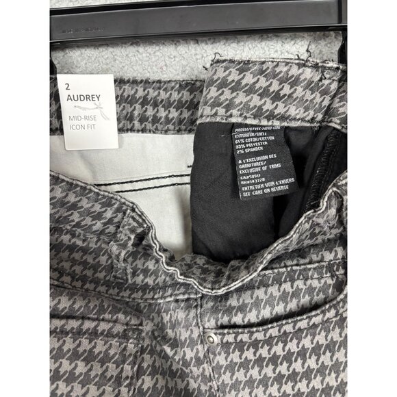 Tribal Jeans Audrey Mid-Rise Icon Fit Houndstooth Pattern Size 2 Gray NWT's - Picture 6 of 7